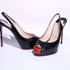 CHRISTIAN LOUBOUTIN New Very Privè Private Number platform slingback heels